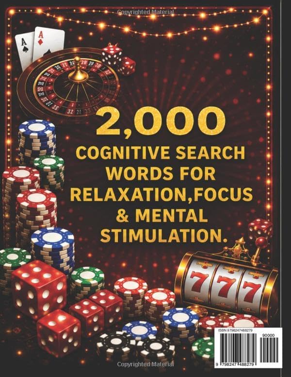 CASINO WORD SEARCH PUZZLE FOR SENIORS: LARGE PRINT FUN WITH CLASSIC CASINO GAMES,SLOTS,AND GAMBLING TERMS by Brian R Flynn