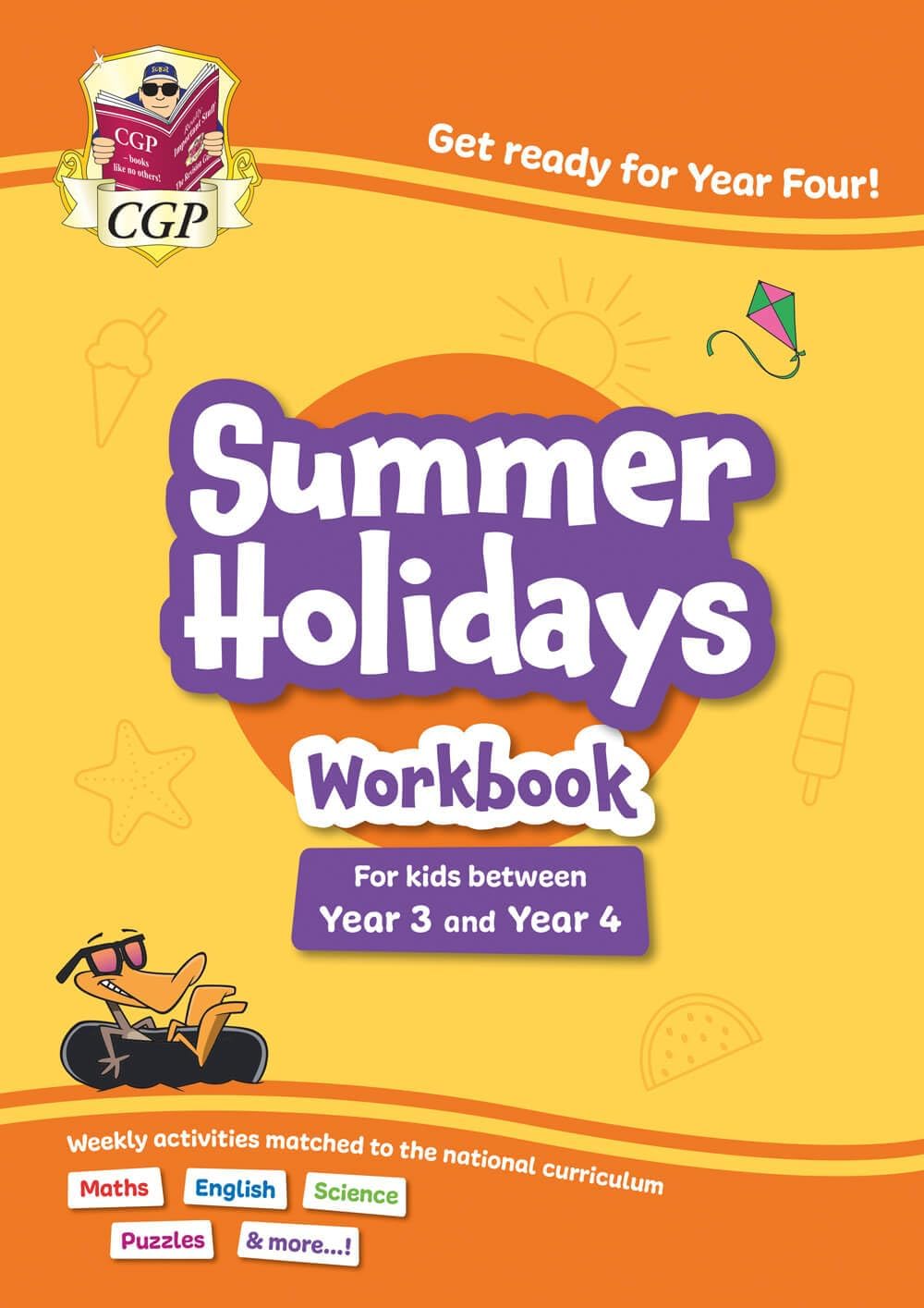 CGP Summer Holidays Activity Workbook - for kids between Year 3 and Year 4 (ages 7-8) by CGP Books