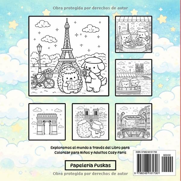 Cozy Paris: Libro para Colorear para Niños y Adultos, Relajante, Libro de Viajes (Spanish Edition) by Papelería Puskas