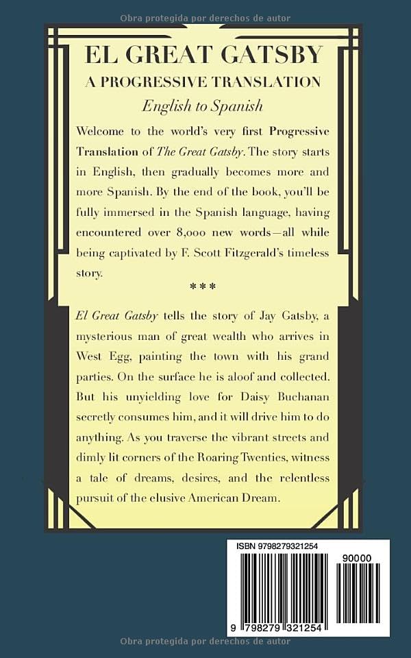 El Great Gatsby (Translated): A Progressive Translation — English to Spanish (Spanish Edition) by F. Scott Fitzgerald