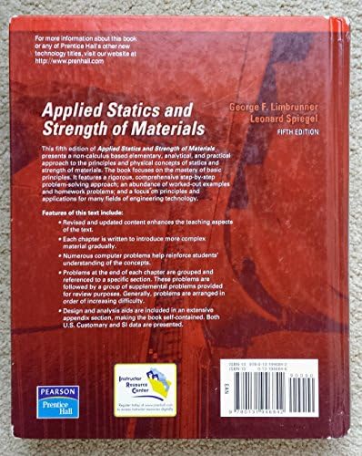 Applied Statics and Strength of Materials (5th Edition) by George F. Limbrunner