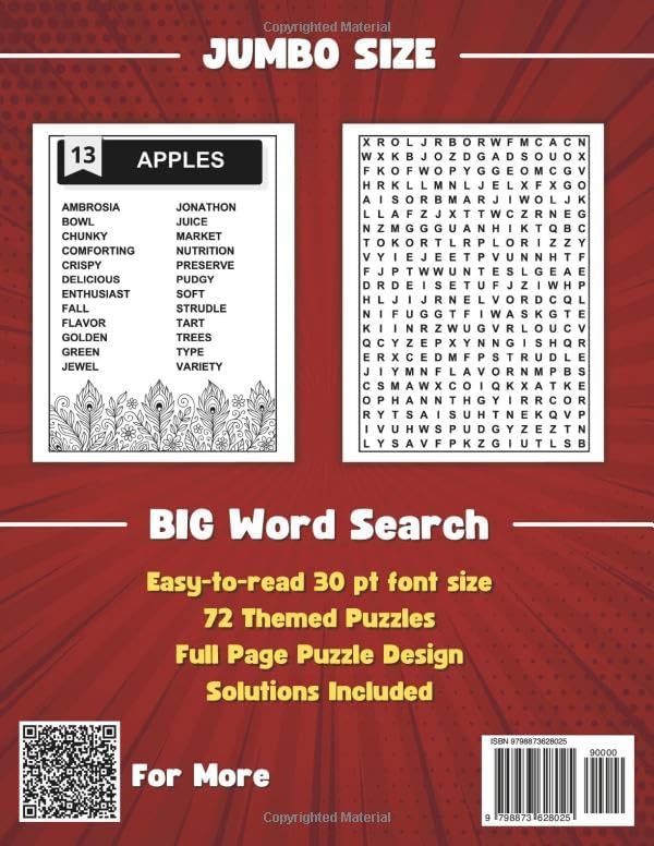 JUMBO Extra Large Print Word Search Puzzles For Seniors: Themed Word Search Book For Adults | Keep Your Brain Busy With Super Large Print & ... Games with Big Font Size to Avoid Eye Strain) by Happytude Press