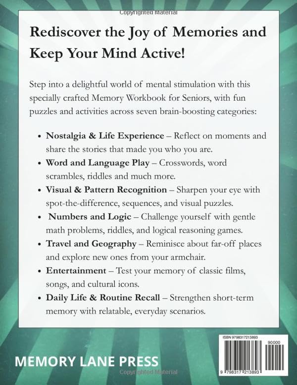 The Big Memory Workbook for Seniors: Fun and Entertaining Memory Activities and Puzzles by RJ Williams