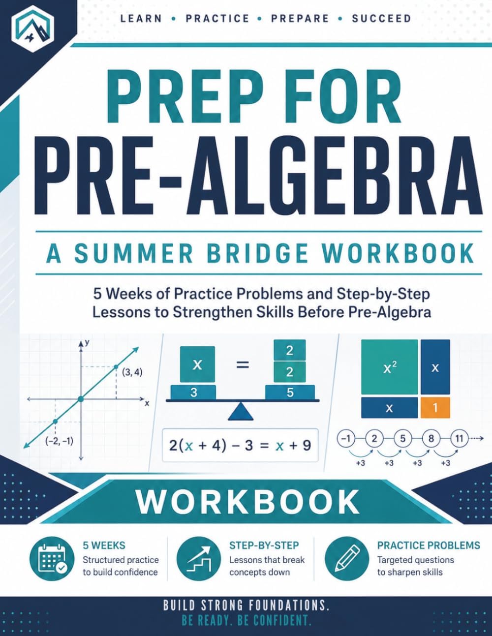 Prep For Pre-Algebra Workbook | A Summer Bridge Workbook: 5 Weeks of Practice Problems and Step-by-Step Lessons to Strengthen Skills before Pre-Algebra (Prep Math Workbook by Sam) by Samuel Adegboye