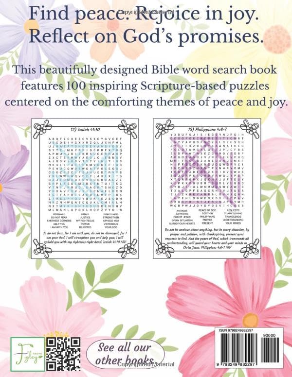 Peace & Joy Bible Verse Word Search: 100 Large-Print Scripture Puzzles | 1500 Words from Inspiring Bible Verses (Bible Word Search for Adults, Seniors and Teens) by Violet Figley