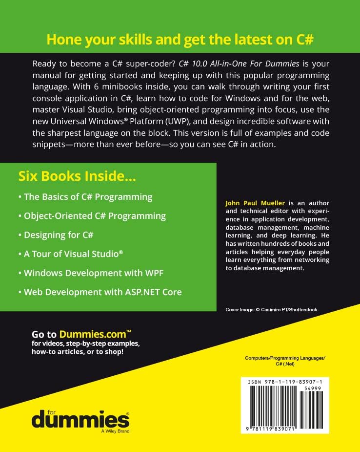 C# 10.0 All-in-One For Dummies (For Dummies (Computer/Tech)) by John Paul Mueller