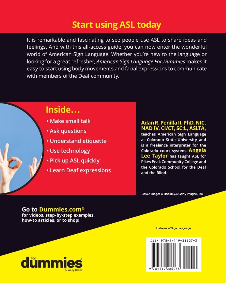 American Sign Language For Dummies with Online Videos (For Dummies (Lifestyle)) by Adan R. Penilla II