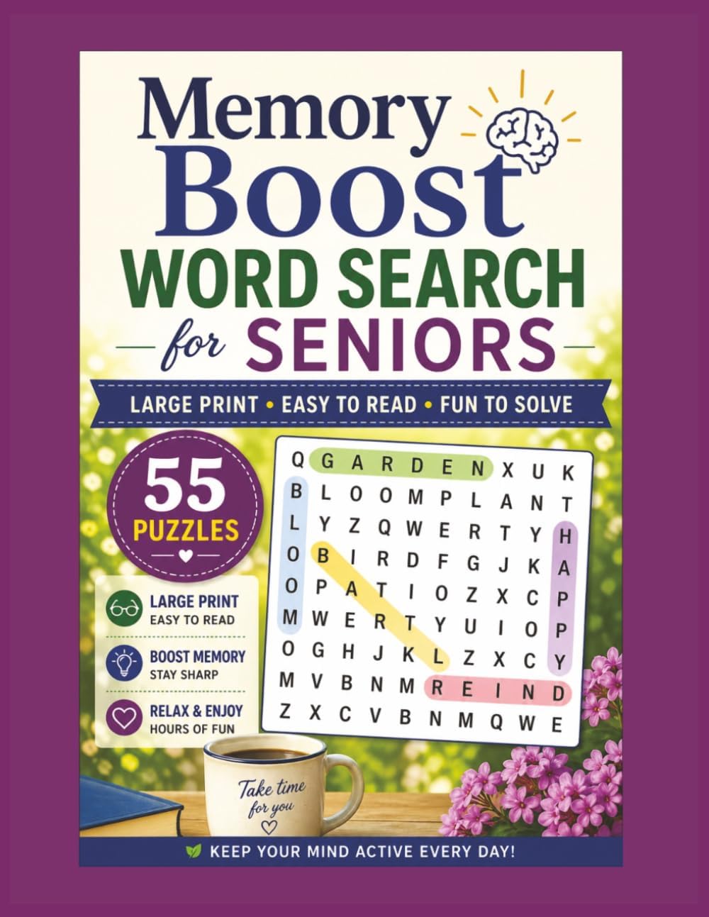 Memory Boost Word Search for Seniors: Large Print Easy to Read Fun to Solve by Silver Willow Publishing