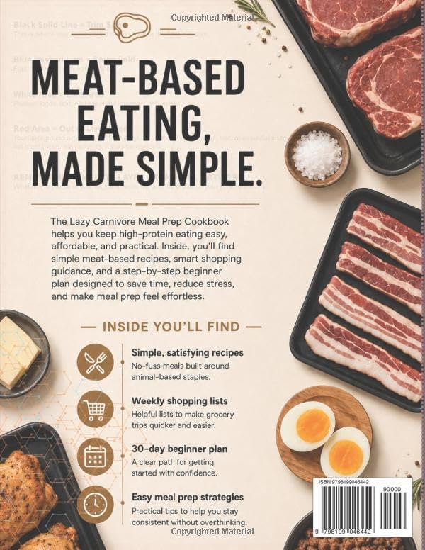 THE LAZY CARNIVORE MEAL PREP COOKBOOK: Simple Budget-Friendly Meat Recipes, Weekly Shopping Lists, and a 30-Day Beginner Plan for Easy High-Protein Eating by STELLA WHITEMORE