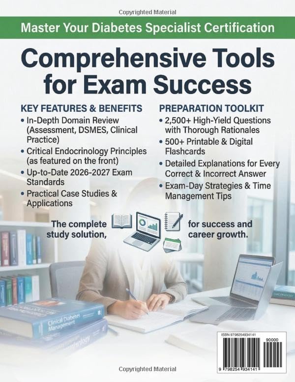 CDCES Study Guide 2026: The Essential Prep Book for Diabetes Specialists with 2,500 Questions, 500 Flashcards, with Detailed Answer Rationales for Success by Harold Gartman