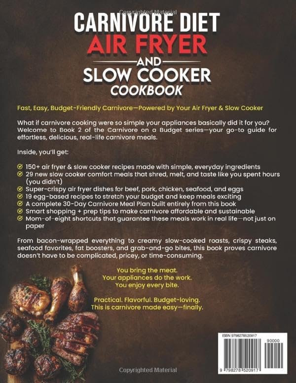 Carnivore Diet Air Fryer & Slow Cooker Cookbook: Fast, Easy & Affordable Meat-Based Meals for Weight Loss, Energy & Health (Carnivore Diet for Beginners on a Budget) by Heather Choate