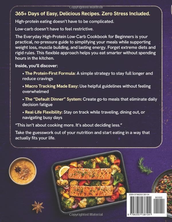 The Everyday High Protein Low Carb Cookbook for Beginners: 365+Days of Easy, Delicious Recipes to Lose Weight, Boost Energy, Support Balanced Nutrition & Build Lean Muscle with Easy Macro Tracking by Olivia Hartwell