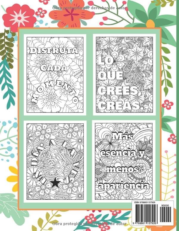 Colorful Affirmations - A daily dose of Positivity - Spanish Version, 8.5 inches x 11 inches: 50 Motivational Quotes Happy Affirmations in Spanish, ... para Colorear con Frases (Spanish Edition) by Yanina M