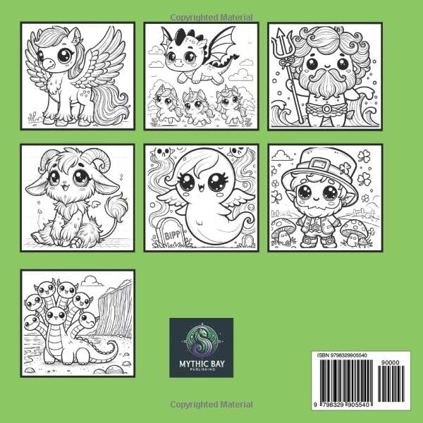 Kawaii Fantasy Coloring Book: Mythical, Legendary & Fantasy Creatures and Heroes by Mythic Bay Publishing