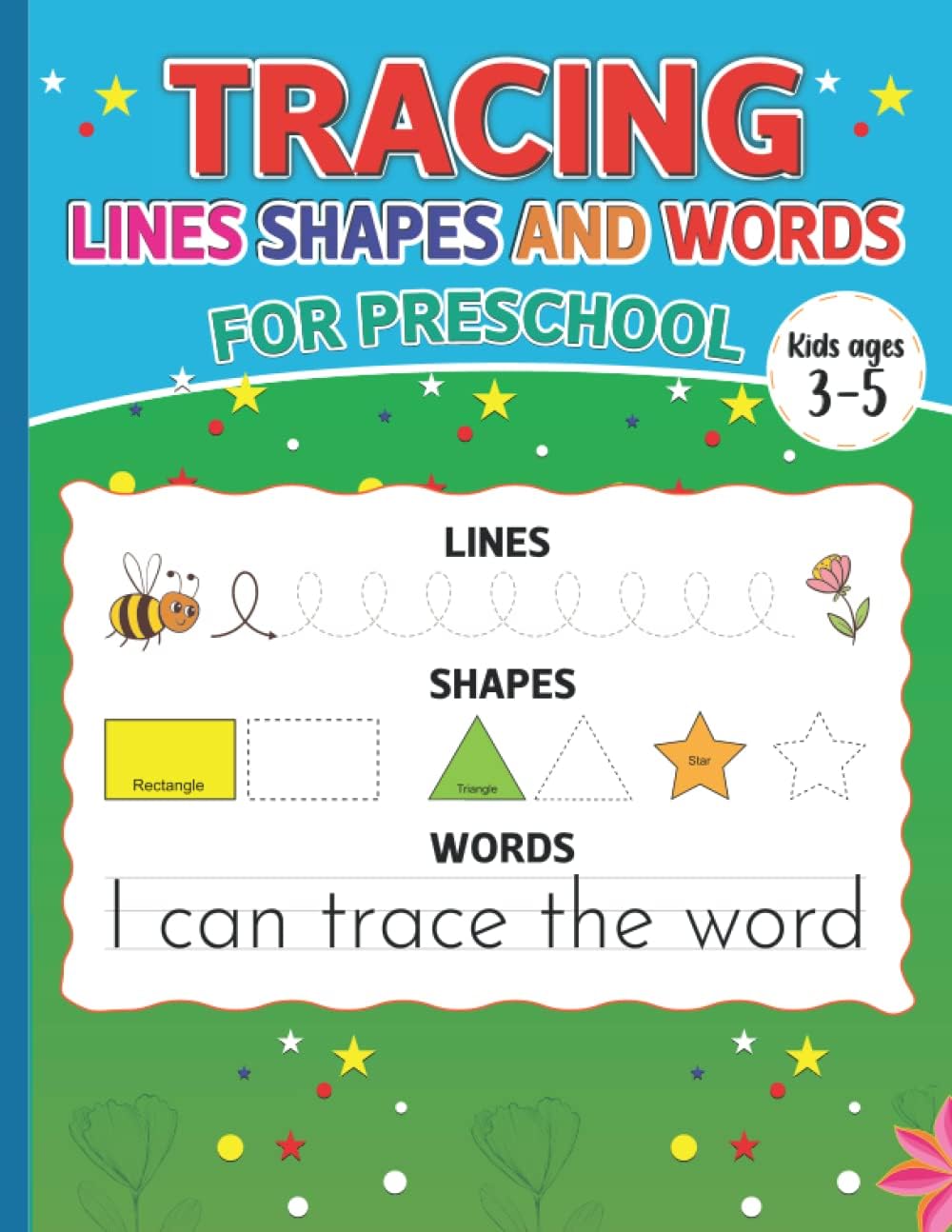 Tracing Lines Shapes and Words for Preschool: Kids ages 3-5 by BasicStart Publishing