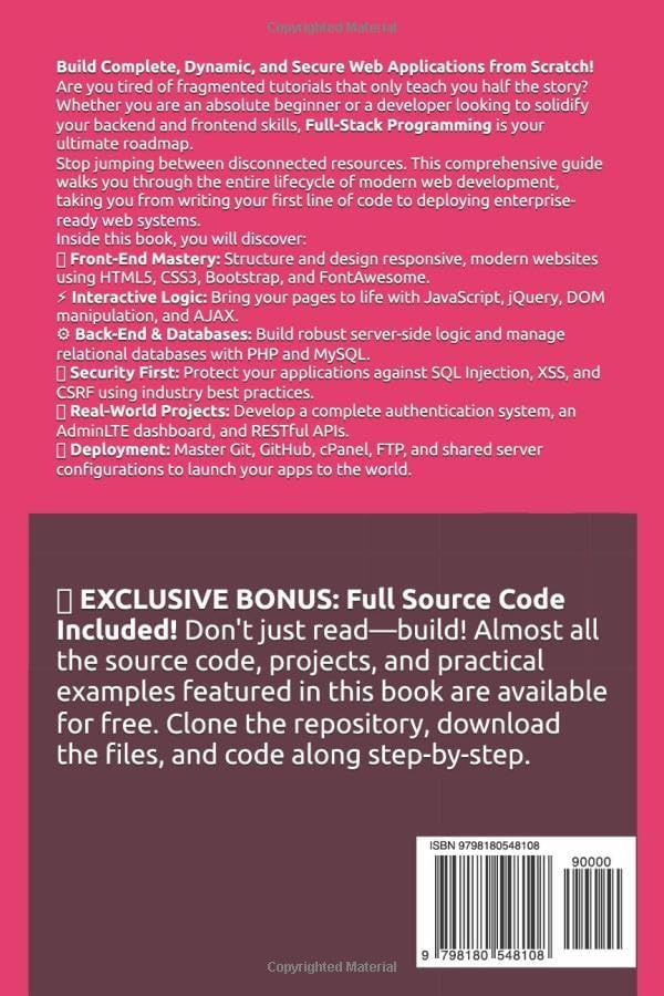 Full Stack Programming: Build complete applications from scratch by Gustavo Arias
