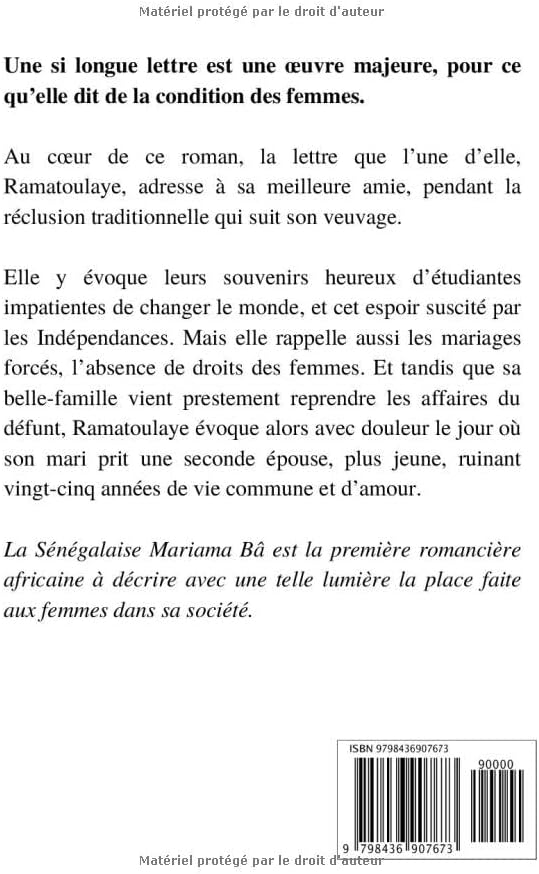 Une si longue lettre (Roman) (French Edition) by Mariama Bâ