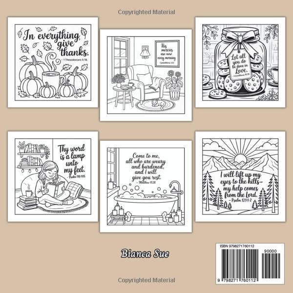 Cozy Christian Coloring Book: Bible Verse Devotional for Teens and Adults with Bold & Easy Designs by Bianca Sue