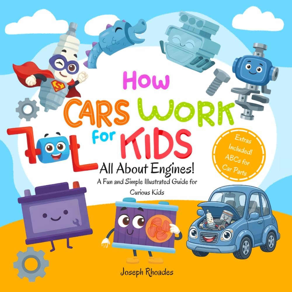 How Cars Work for Kids 4-8: All About Car Engines! A Fun and Simple Illustrated Guide for Curious Kids to Learn the Science and Physics of How Things Work | Educational Car Book for Kids by Joseph Rhoades