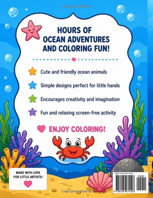 Cute Ocean Animals Coloring and Activity Book by Jennifer Lynn Pierce
