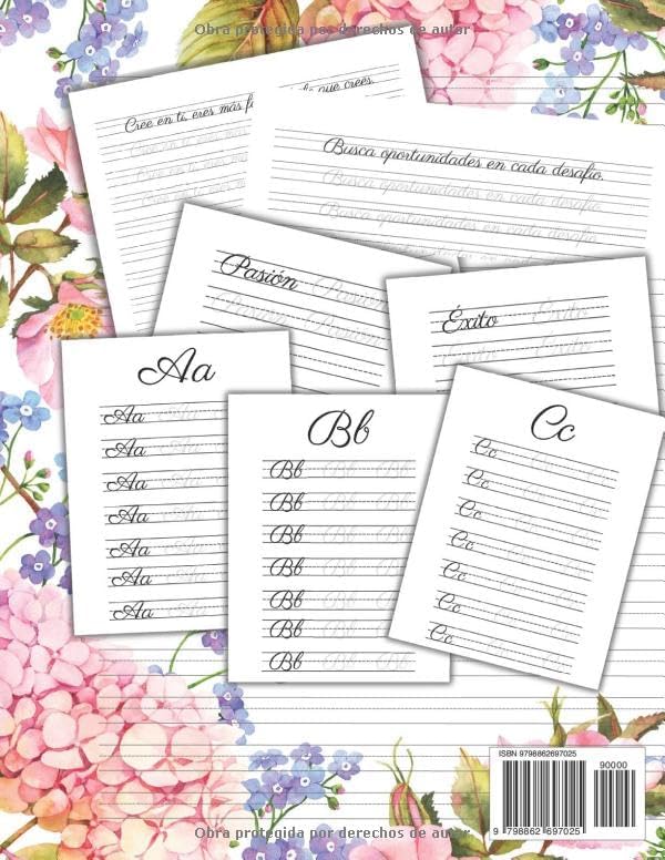 Cuaderno de Caligrafía para adultos: Mejora tu escritura a mano con lettering moderna cursiva. Practica de caligrafia para principiantes. Frases de Gratitud y Motivadoras (Spanish Edition) by Olga Ochoa