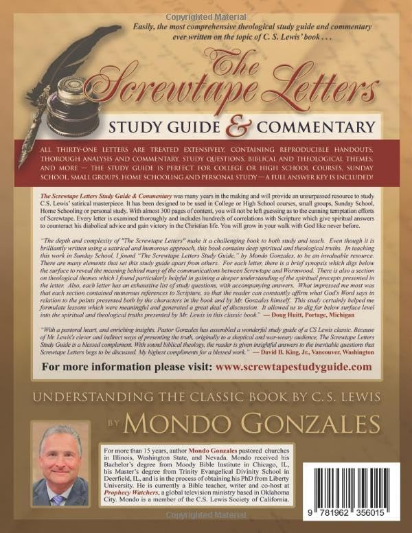 The Screwtape Letters Study Guide & Commentary by Mondo Gonzales