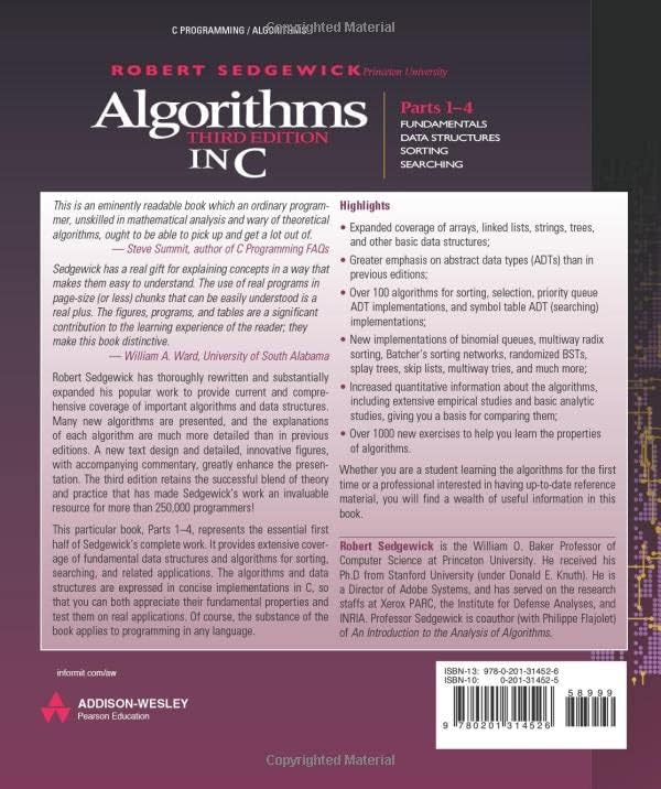 Algorithms in C, Parts 1-4: Fundamentals, Data Structures, Sorting, Searching by Robert Sedgewick