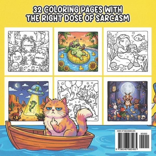 Mildly Cynical Escapes: A Coloring Book for the Quietly Over It by Cherry & Moon Books