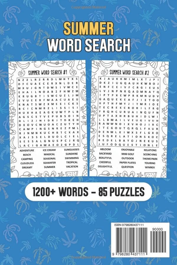 Summer Word Search 1200+ Words: Relaxing Word Find Puzzles for Adults and Seniors, Large Print Activity Book with Solutions by SummerPuzzle Press