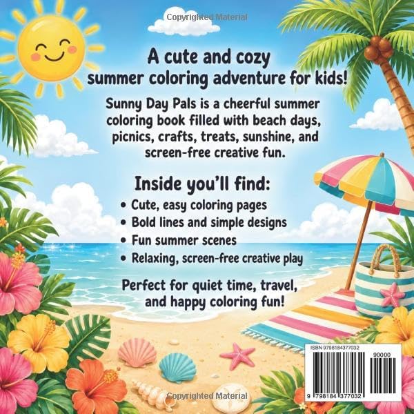 Sunny Day Pals: Cute & Cozy Summer Coloring Book for Kids by Goodness Praise