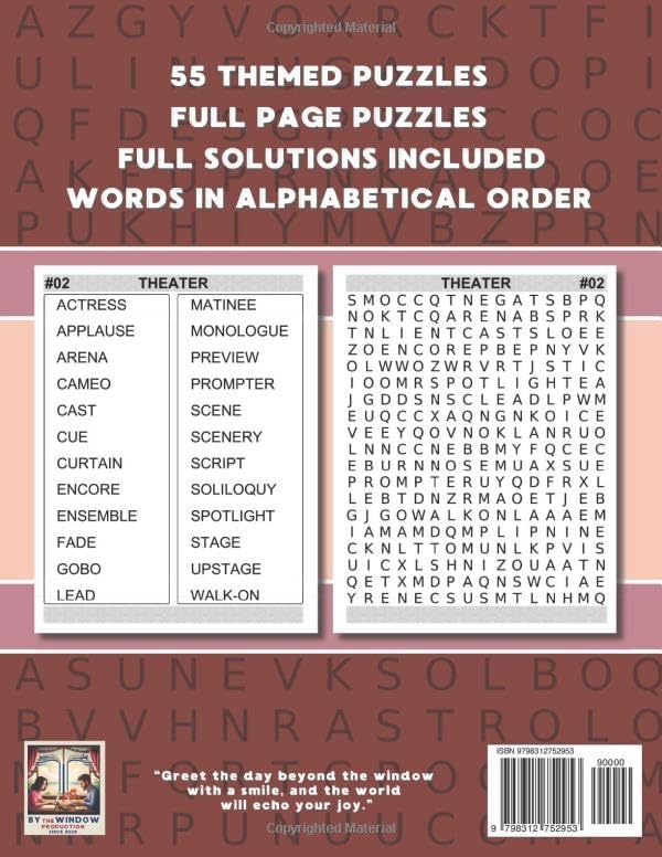 Extra Large Print Word Search Book "Eye Friendly Puzzle" for Adults & Seniors.: 32 Fond Size Word Finds with a Wide Range of Themes and Full Solutions. by BY THE WINDOW PRODUCTION