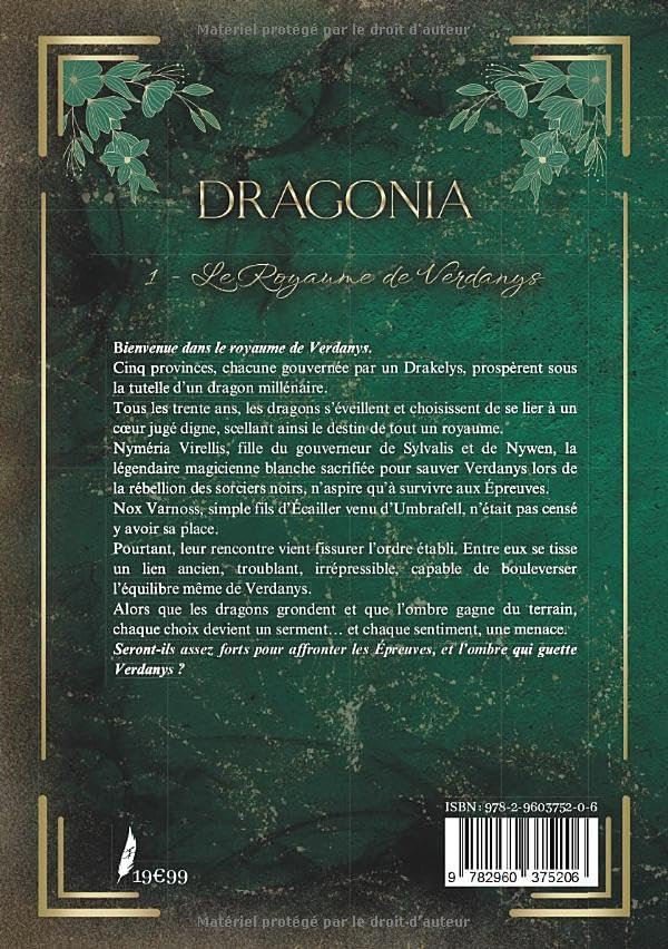DRAGONIA T1 Le Royaume de Verdanys: Romantasy (duologie) (DRAGONIA DUOLOGIE - romantasy avec des dragons) (French Edition) by Sabine Loppe