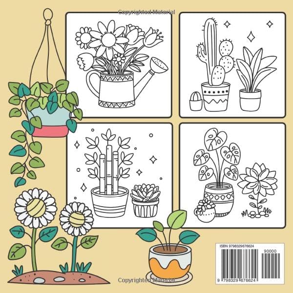 Plants & Flowers Bold and Easy Coloring Book: Simple and Relaxing Designs Featuring Cute Plants and Groovy Flowers for Adults and Kids by Fifi Sprinkle