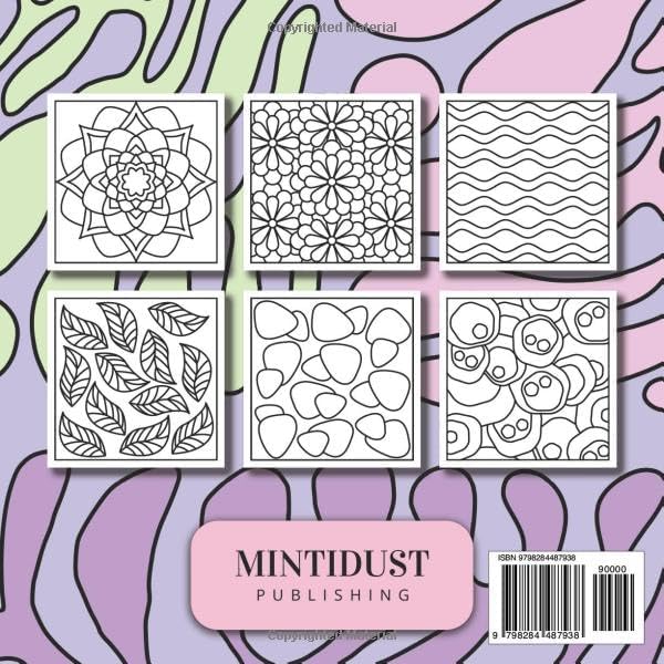 No Stress Patterns Coloring Book: 60 Bold and Easy Mindful Designs for Adults to De-Stress - Simple and Calming Art Therapy for Relaxation by Mintidust Publishing