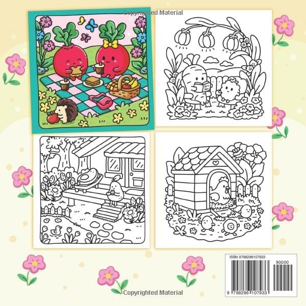 Foodie Friends: Cozy Kawaii Coloring Book for Adults and Teens, Featuring Cute Veggies, Fruits, and Sweet Food-Themed Pages for Relaxation and Fun by Jeanett Veronica