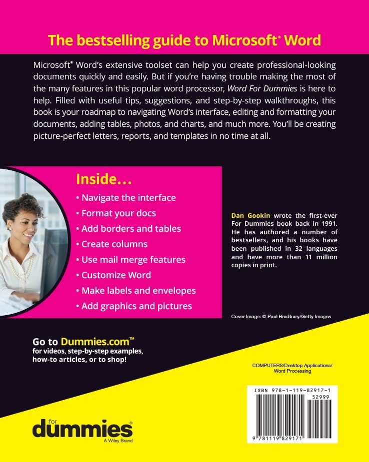 Word For Dummies (For Dummies (Computer/Tech)) by Dan Gookin