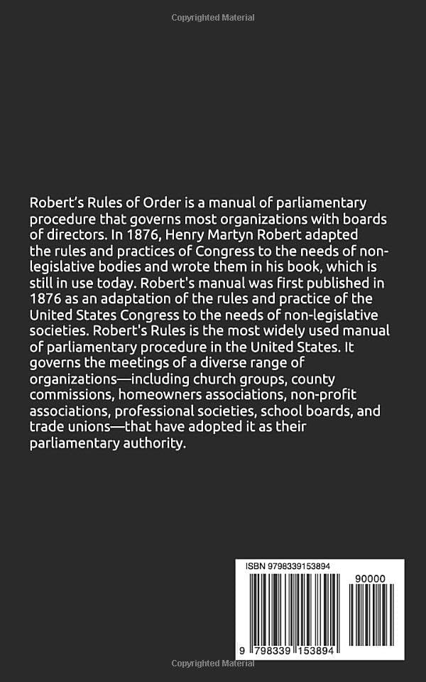 Roberts Rules of Order: Pocket Manual of Rules of Order by Henry M. Robert