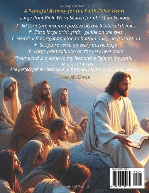 Large Print Bible Word Search: 60 Scripture-Inspired Puzzles with Large Print Solutions — A Peaceful Activity for Faith, Reflection and Relaxation (Large Print Bible Word Search for Seniors) by Troy M Cross