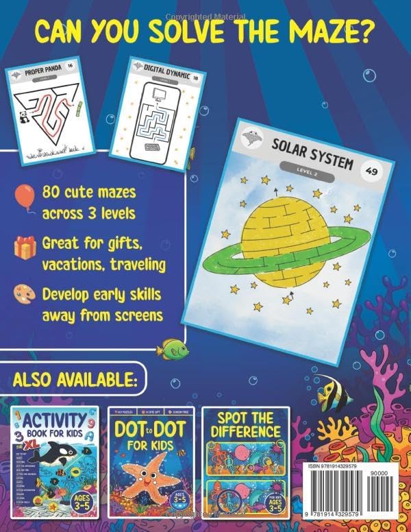 Mazes For Kids Ages 3-5: Fun Maze Activity Book for 3, 4 and 5 Year Old Children (Maze Books for Kids) by Splendid Youth