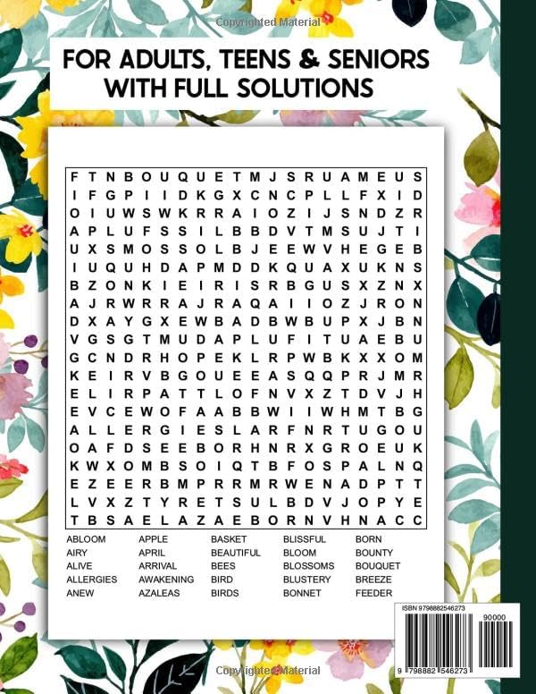 2024 Spring Word Search Puzzle Book: 2000+ Word Large Print Wordfind Book for Seniors, Adults, Teens, Activity Puzzle Book for Fun & Relaxation with ... Fun Gift for Spring & Easter. 8.5 x 11 in by BADREE23
