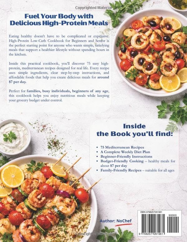 Mediterranean Diet Cookbook For Weight Loss: Mediterranean Diet for Beginners, Easy High-protein Low-carb & Nutritious Recipes for Healthy Weight Loss and All-Day Energy, Weekly Diet Plan by NoChef