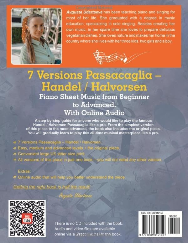 7 Versions Passacaglia – Handel / Halvorsen: Piano Sheet Music from Beginner to Advanced. With Online Audio by Open White Book