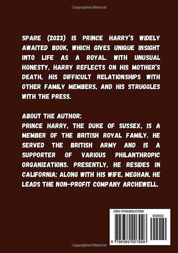 SUMMARY AND ANALYSIS OF SPARE BY PRINCE HARRY by BRIAN SULLEY