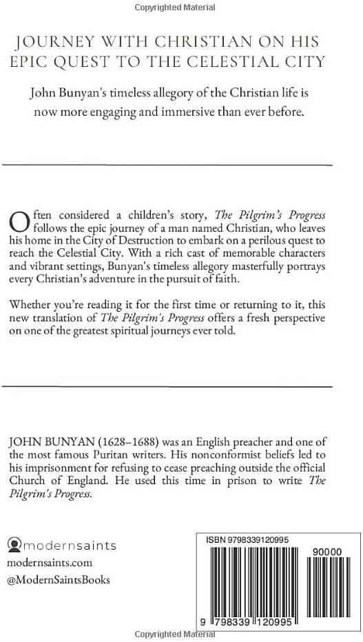 The Pilgrim's Progress: A New Translation (Vivid and Immersive with 650 Bible References for Study) - Modern Saints Series by John Bunyan