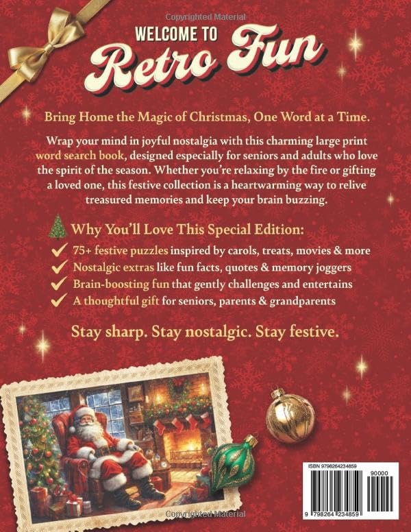 Retro Fun Christmas Word Search for Seniors & Adults: Festive Large Print Puzzle Book to Relive the Magic of the Holidays with Joy & Nostalgia by Retro Fun