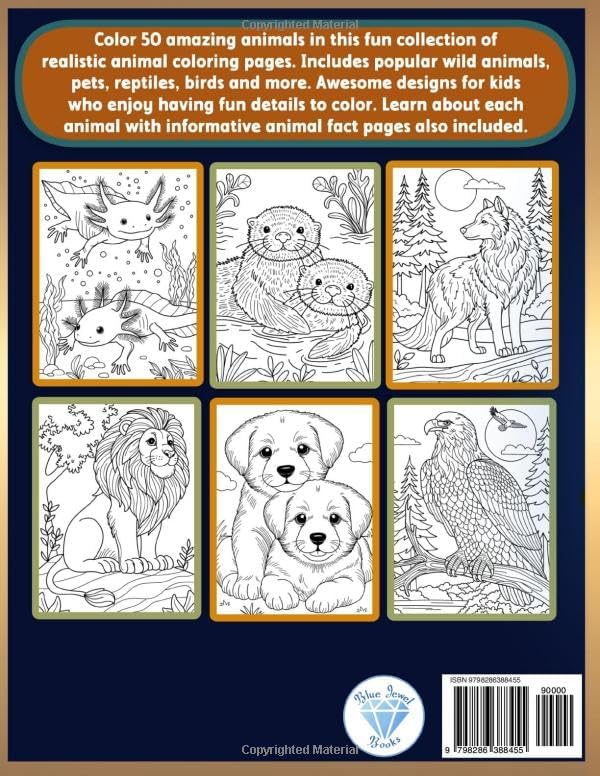 Animals Coloring Book for Kids: For Boys and Girls Ages 4-8 and 8-12 by BJB Publishing