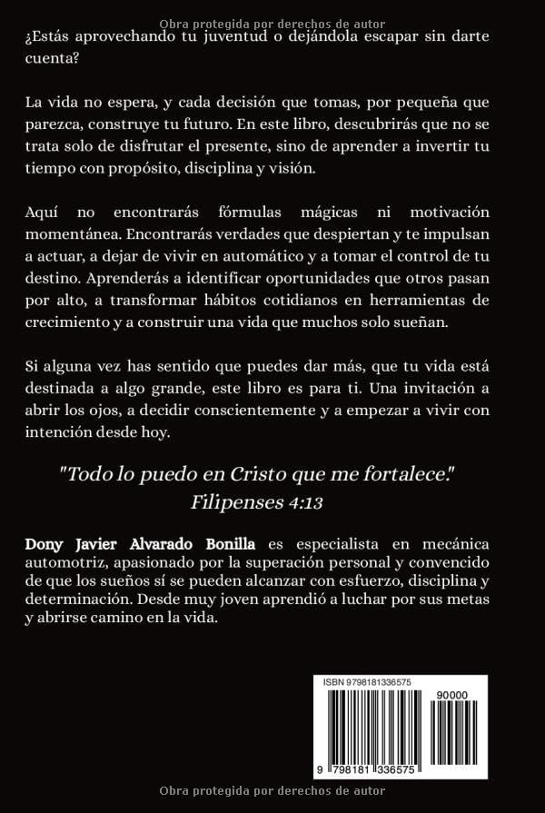 JOVEN QUE INSPIRA: Cómo una vida ordenada desde joven puede llevarte al éxito antes de tiempo (Spanish Edition) by Dony Alvarado