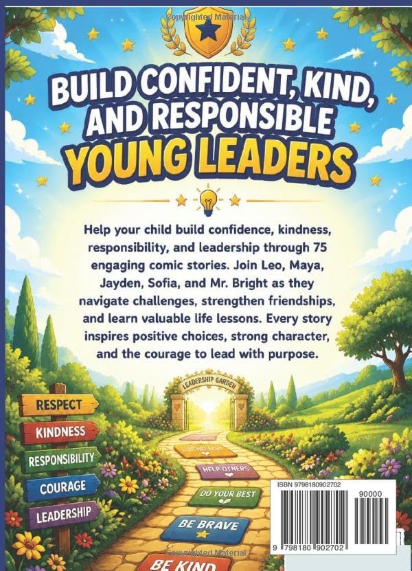 Leadership Enlightenment Kids Book: Comic Edition: 75 Inspiring Comic Stories That Build Confidence, Strengthen Communication, and Help Kids Grow into Positive Young Leaders for Ages 7-12 by DAVIS DALTON