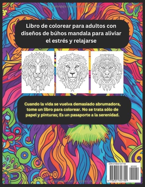 Leones Mandalas Libro De Colorear: Para adolescentes y adultos, hombres y mujeres: gran idea para un regalo (Spanish Edition) by The flower lovers pub!