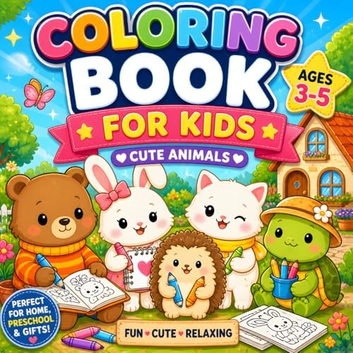 Soft Day Friends – At Home: A Cute & Cozy Coloring Book for Kids Ages 3–6 by Robert Borkowski